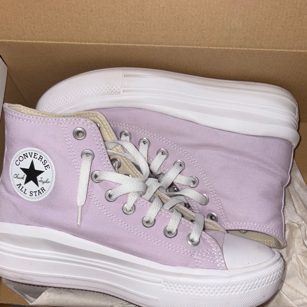 Converse Purple and White High-Top Sneakers